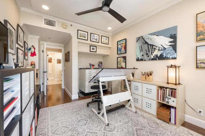 Additional bedroom set up as art studio